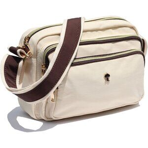 Triple Zip Crossbody Bags for Women Fashion Ladies Purse Multi-Pocket Handbags M